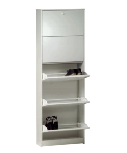 SCARPIERA BIANCA CON 5 ANTE, 62X182X18 CM